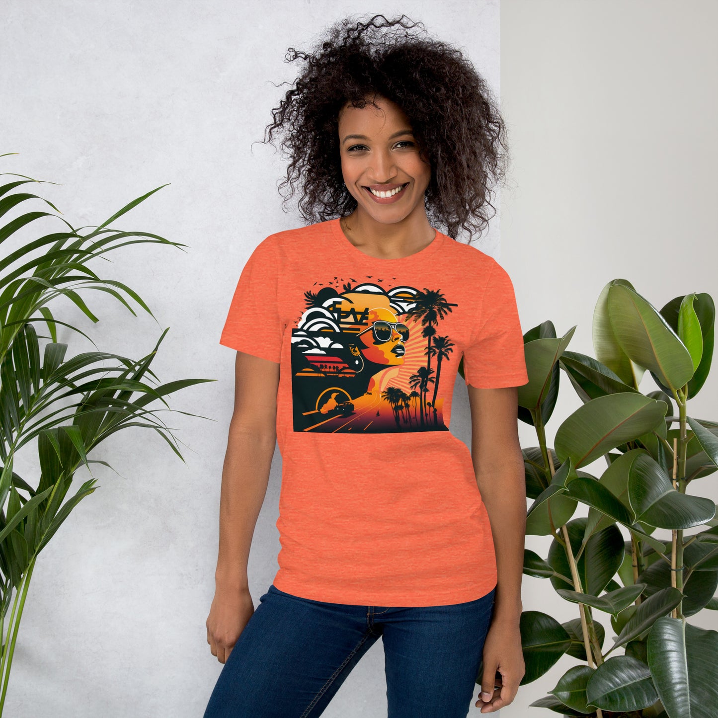 Retro Radiance Sunset Dreamer Tee shirt