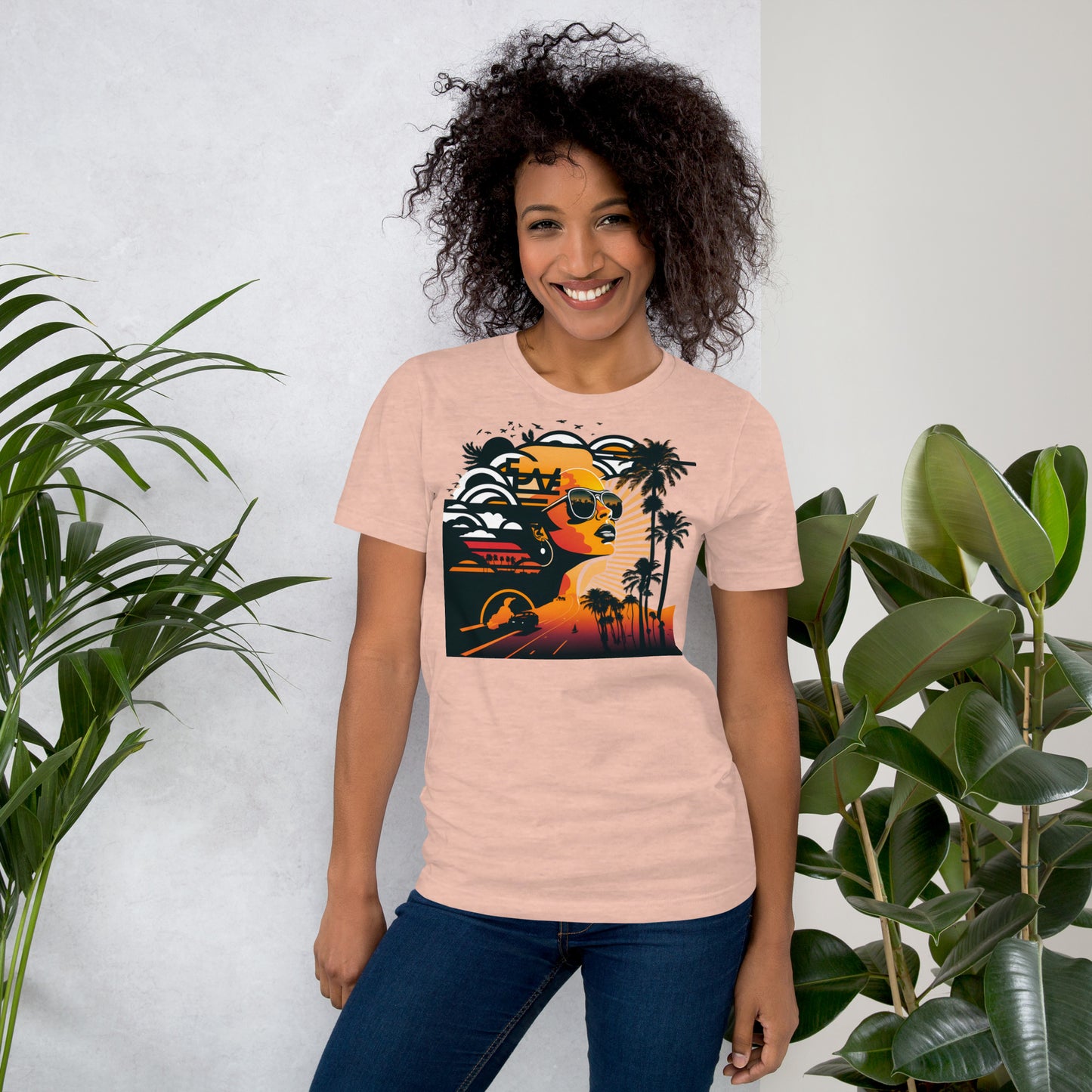Retro Radiance Sunset Dreamer Tee shirt