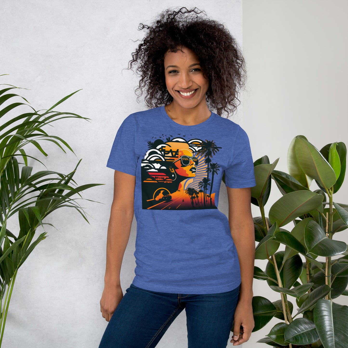 Retro Radiance Sunset Dreamer Tee shirt
