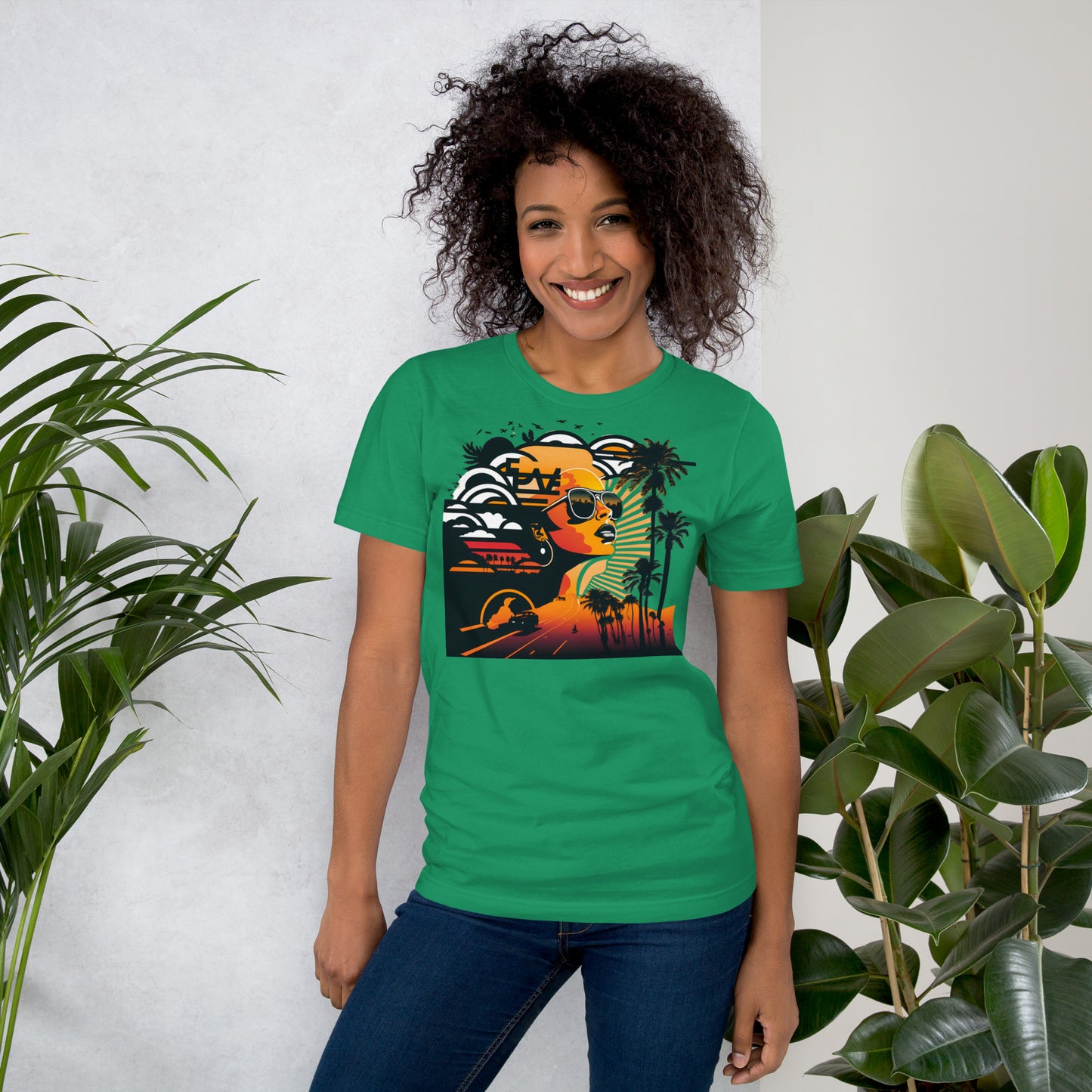 Retro Radiance Sunset Dreamer Tee shirt
