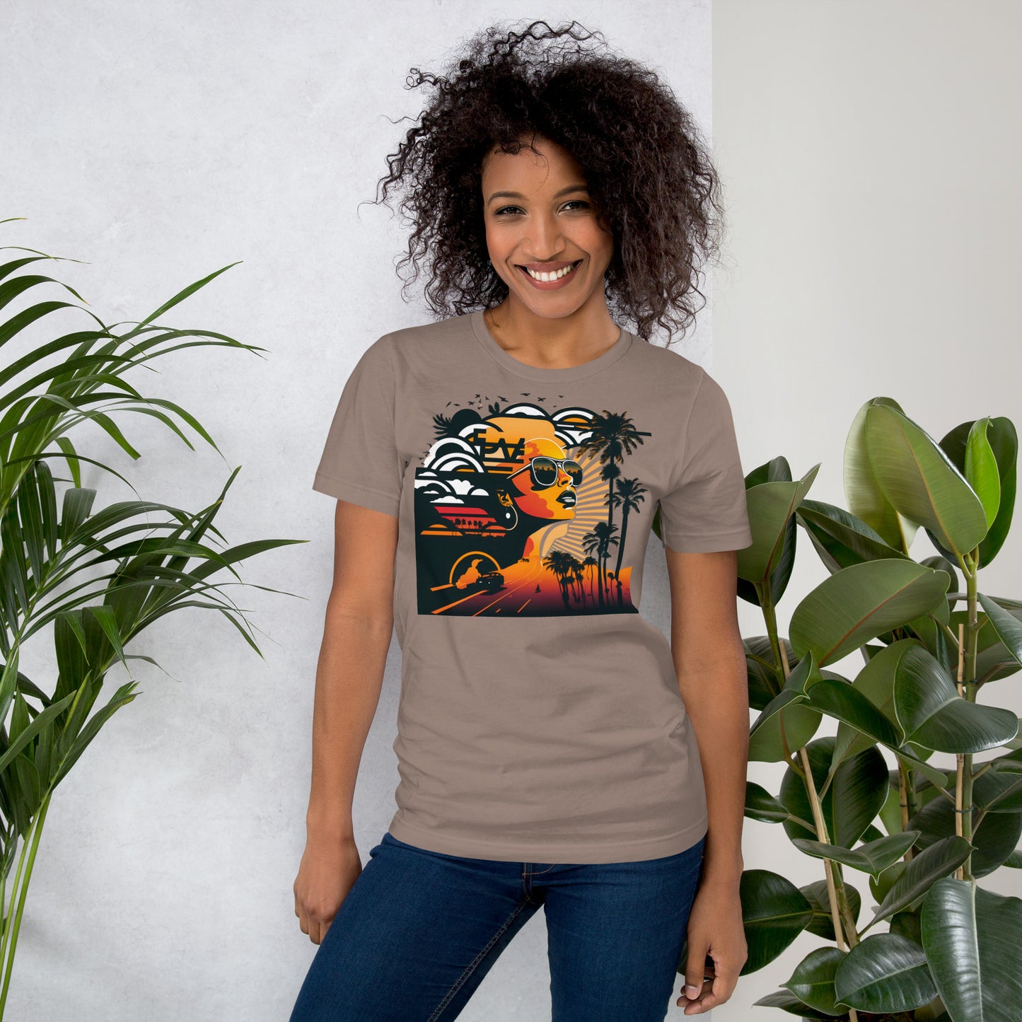 Retro Radiance Sunset Dreamer Tee shirt